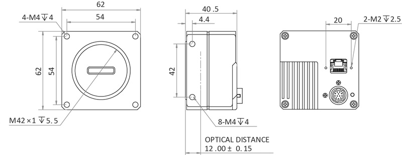 Размеры камеры Contrastech