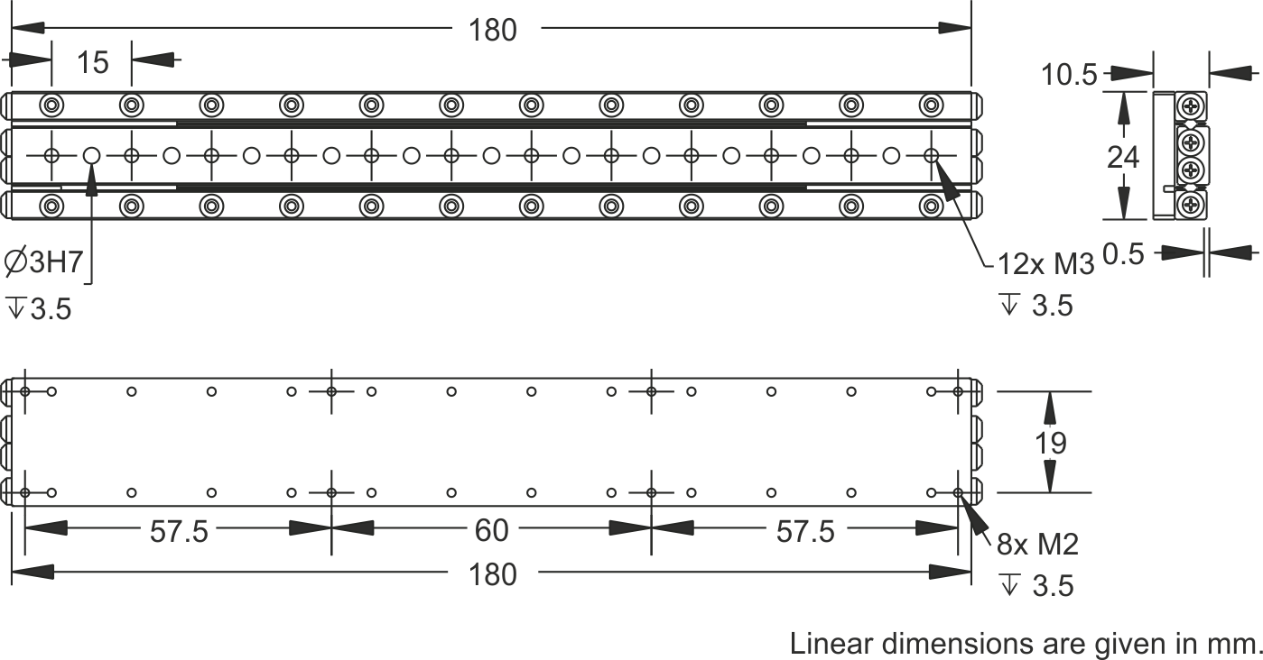 Linear dimensions. Linear dimensions