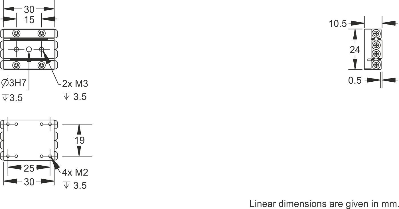 Linear dimensions. Linear dimensions