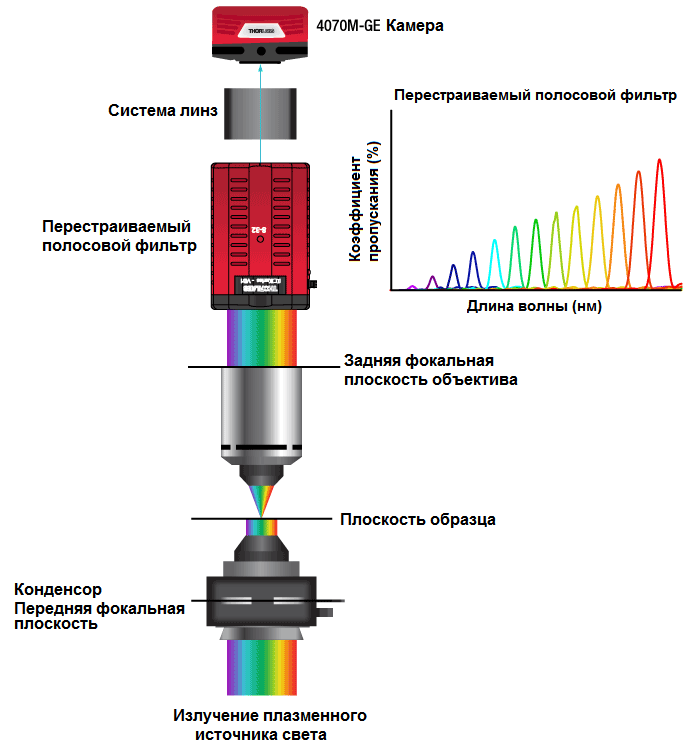 Схема гиперспектрального микроскопа Thorlabs
