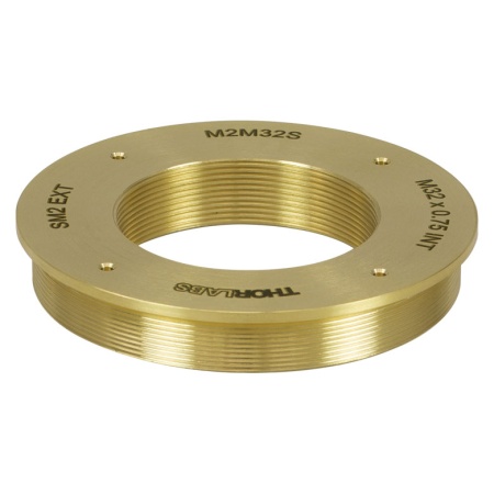 M2M32S - Латунный адаптер для микроскопов, внешняя резьба: SM2, внутренняя резьба: M32 x 0.75, Thorlabs M2M32S - Латунный адаптер для микроскопов, внешняя резьба: SM2, внутренняя резьба: M32 x 0.75, Thorlabs