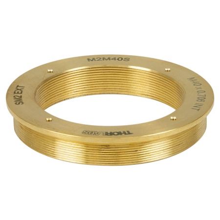 M2M40S - Латунный адаптер для микроскопов, внешняя резьба: SM2, внутренняя резьба: M40 x 0.706, Thorlabs M2M40S - Латунный адаптер для микроскопов, внешняя резьба: SM2, внутренняя резьба: M40 x 0.706, Thorlabs