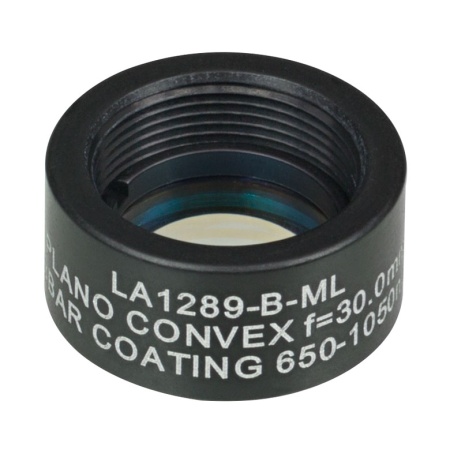 LA1289-B-ML - Плоско-выпуклая линза, Ø1/2", N-BK7, оправа с резьбой SM05, f = 30.0 мм, просветляющее покрытие: 650-1050 нм, Thorlabs LA1289-B-ML - Плоско-выпуклая линза, Ø1/2", N-BK7, оправа с резьбой SM05, f = 30.0 мм, просветляющее покрытие: 650-1050 нм, Thorlabs