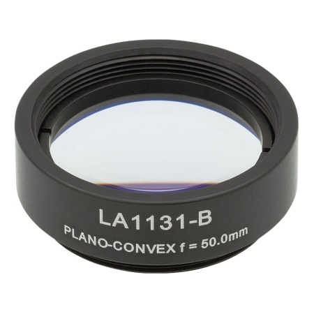 LA1131-B-ML - Плоско-выпуклая линза, Ø1", N-BK7, оправа с резьбой SM1, f = 50.0 мм, просветляющее покрытие: 650-1050 нм, Thorlabs