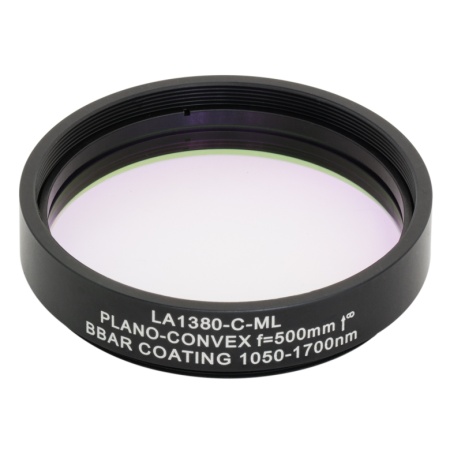 LA1380-C-ML - Плоско-выпуклая линза, Ø2", N-BK7, оправа с резьбой SM2, f = 500.0 мм, просветляющее покрытие: 1050-1700 нм, Thorlabs LA1380-C-ML - Плоско-выпуклая линза, Ø2", N-BK7, оправа с резьбой SM2, f = 500.0 мм, просветляющее покрытие: 1050-1700 нм, Thorlabs