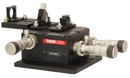 MAX350D - Система для сопряжения источников излучения с оптоволокном без оболочки, для одномодовых волокон, Thorlabs MAX350D - Система для сопряжения источников излучения с оптоволокном без оболочки, для одномодовых волокон, Thorlabs