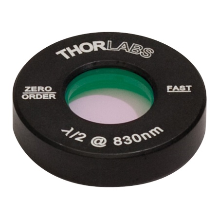 WPH05M-830 - Полуволновая пластинка нулевого порядка, Ø1/2", оправа: Ø1", рабочая длина волны: 830 нм, Thorlabs WPH05M-830 - Полуволновая пластинка нулевого порядка, Ø1/2", оправа: Ø1", рабочая длина волны: 830 нм, Thorlabs
