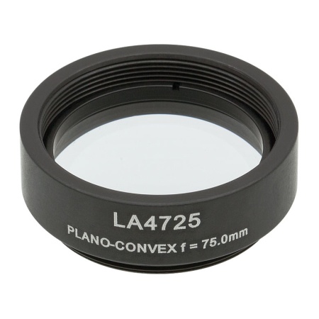 LA4725-ML -  Плоско-выпуклая линза, Ø1", UVFS, оправа с резьбой SM1, f = 75.0 мм, без покрытия, Thorlabs