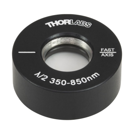 AHWP05M-580 - Ахроматическая полуволновая пластинка (λ/2), Ø1/2", в оправе, рабочий диапазон: 350 - 850 нм, Thorlabs