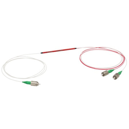 TW1300R5A1 - Широкополосный оптический разветвитель, 1x2, рабочий диапазон: 1300 ± 100 нм, разделение сигнала: 50:50, разъем: FC/APC, Thorlabs