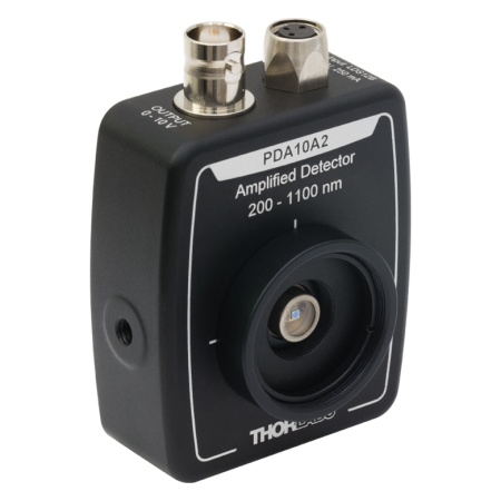 PDA10A2 - Si фотодетектор с усилителем, постоянный коэффициент усиления, рабочий спектральный диапазон: 200-1100 нм, ширина полосы пропускания: 150 МГц, площадь активной области: 0.8 мм2, источник питания, универсальные крепления: 8-32/M4, Thorlabs PDA10A2 - Si фотодетектор с усилителем, постоянный коэффициент усиления, рабочий спектральный диапазон: 200-1100 нм, ширина полосы пропускания: 150 МГц, площадь активной области: 0.8 мм2, источник питания, универсальные крепления: 8-32/M4, Thorlabs