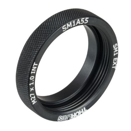 SM1A55 - Переходник с внешней резьбой SM1 и внутренней резьбой M27 x 1.0, Thorlabs SM1A55 - Переходник с внешней резьбой SM1 и внутренней резьбой M27 x 1.0, Thorlabs