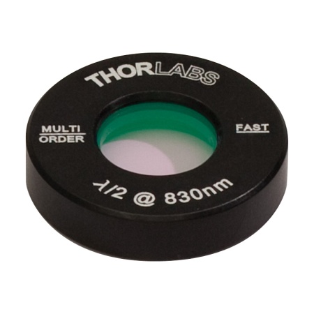 WPMH05M-830 - Полуволновая фазовая пластинка множественного порядка, Ø1/2", оправа: Ø1", просветляющее покрытие: 830 нм, Thorlabs