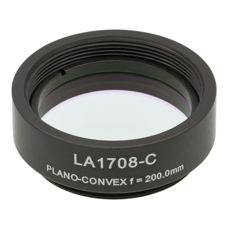 LA1708-C-ML - Плоско-выпуклая линза, Ø1", N-BK7, оправа с резьбой SM1, f = 200.0 мм, просветляющее покрытие: 1050-1620 нм, Thorlabs LA1708-C-ML - Плоско-выпуклая линза, Ø1", N-BK7, оправа с резьбой SM1, f = 200.0 мм, просветляющее покрытие: 1050-1620 нм, Thorlabs
