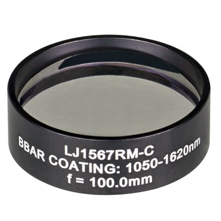 LJ1567RM-C - N-BK7 плоско-выпуклая круглая линза в оправе, фокусное расстояние: 100 мм, Ø1", просветляющее покрытие: 1050 - 1620 нм, Thorlabs LJ1567RM-C - N-BK7 плоско-выпуклая круглая линза в оправе, фокусное расстояние: 100 мм, Ø1", просветляющее покрытие: 1050 - 1620 нм, Thorlabs