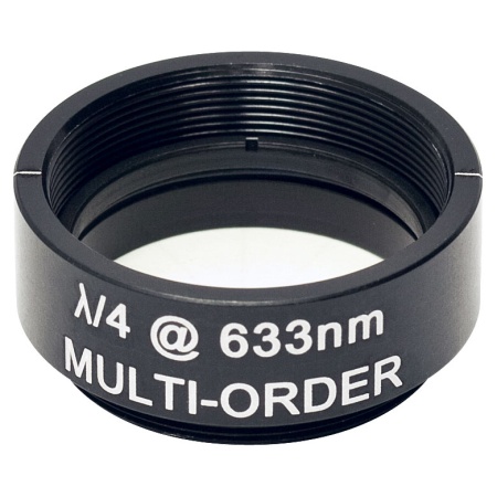 WPMQ10M-633 - Четвертьволновая фазовая пластинка множественного порядка, Ø1", оправа с резьбой SM1, просветляющее покрытие: 633 нм, Thorlabs WPMQ10M-633 - Четвертьволновая фазовая пластинка множественного порядка, Ø1", оправа с резьбой SM1, просветляющее покрытие: 633 нм, Thorlabs