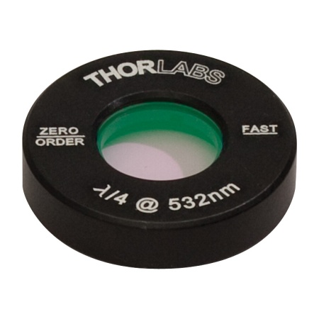 WPQ05M-532 - Четвертьволновая пластинка нулевого порядка, Ø1/2", оправа: Ø1", рабочая длина волны: 532 нм, Thorlabs