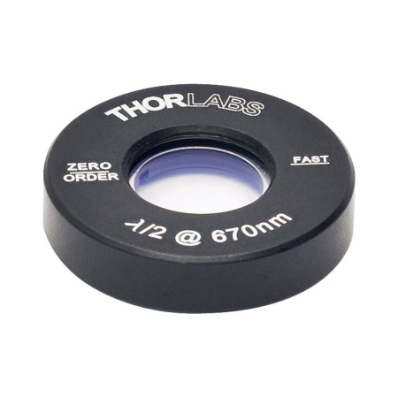 WPH05M-670 - Полуволновая пластинка нулевого порядка, Ø1/2", оправа: Ø1", рабочая длина волны: 670 нм, Thorlabs WPH05M-670 - Полуволновая пластинка нулевого порядка, Ø1/2", оправа: Ø1", рабочая длина волны: 670 нм, Thorlabs