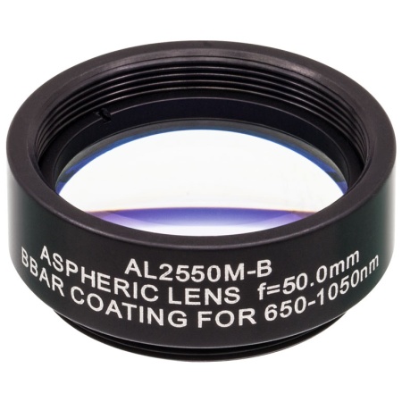 AL2550M-B - N-BK7 асферическая линза в оправе, Ø25 мм, фокусное расстояние 50 мм, числовая апертура 0.23, просветляющее покрытие: 650-1050 нм, Thorlabs AL2550M-B - N-BK7 асферическая линза в оправе, Ø25 мм, фокусное расстояние 50 мм, числовая апертура 0.23, просветляющее покрытие: 650-1050 нм, Thorlabs