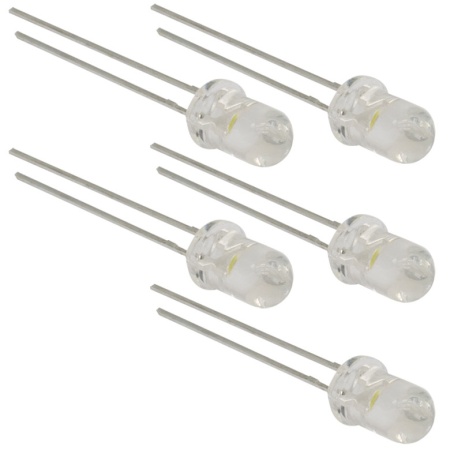 LEDW7E - Светодиоды в корпусе из эпоксидной смолы, белый свет: 430 - 660 нм, мощность: 15 мВт, половина угла обзора: 7.5°, 5 шт., Thorlabs