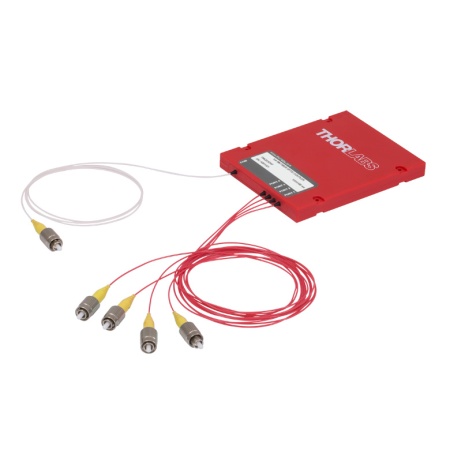 TWQ850HF - Широкополосный оптический разветвитель, 1x4, оптоволокно: SM, рабочий диапазон: 850 ± 100 нм, разделение сигнала: 25:25:25:25, разъем: FC/PC, Thorlabs