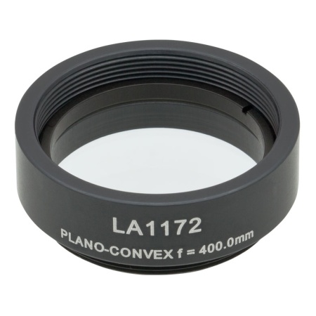 LA1172-ML - Плоско-выпуклая линза, Ø1", N-BK7, оправа с резьбой SM1, f = 400.0 мм, без покрытия, Thorlabs LA1172-ML - Плоско-выпуклая линза, Ø1", N-BK7, оправа с резьбой SM1, f = 400.0 мм, без покрытия, Thorlabs