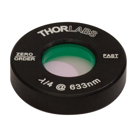 WPQ05M-633 - Четвертьволновая пластинка нулевого порядка, Ø1/2", оправа: Ø1", рабочая длина волны: 633 нм, Thorlabs WPQ05M-633 - Четвертьволновая пластинка нулевого порядка, Ø1/2", оправа: Ø1", рабочая длина волны: 633 нм, Thorlabs