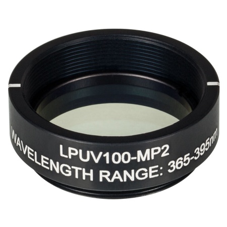 LPUV100-MP2 - Линейный поляризатор, Ø25 мм, в оправе с резьбой SM1, рабочий диапазон: 365 - 395 нм, Thorlabs