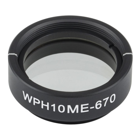 WPH10ME-670 - Полуволновая пластинка из ЖК полимера в оправе, Ø1", рабочая длина волны: 670 нм, резьба: SM1, Thorlabs