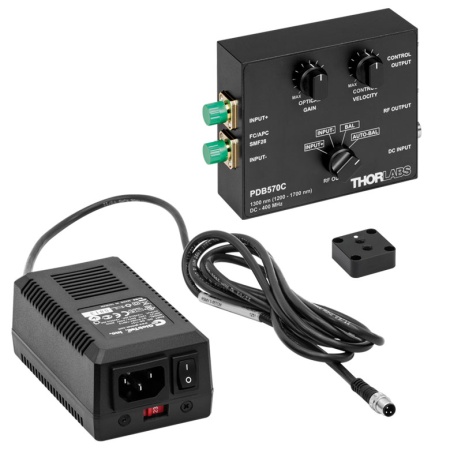 PDB570C - Балансный детектор, режим автоматической компенсации разницы мощностей на входах, оптоволоконный ввод, ширина полосы пропускания: 400 МГц, лавинные InGaAs фотодиоды, источник питания, Thorlabs PDB570C - Балансный детектор, режим автоматической компенсации разницы мощностей на входах, оптоволоконный ввод, ширина полосы пропускания: 400 МГц, лавинные InGaAs фотодиоды, источник питания, Thorlabs