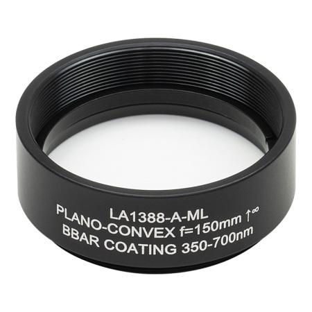 LA1388-A-ML - Плоско-выпуклая линза, Ø1.5", N-BK7, оправа с резьбой SM1.5, f = 150.0 мм, просветляющее покрытие: 350-700 нм, Thorlabs
