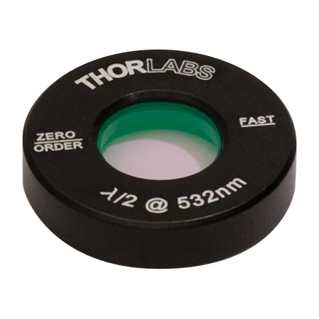 WPH05M-532 - Полуволновая пластинка нулевого порядка, Ø1/2", оправа: Ø1", рабочая длина волны: 532 нм, Thorlabs