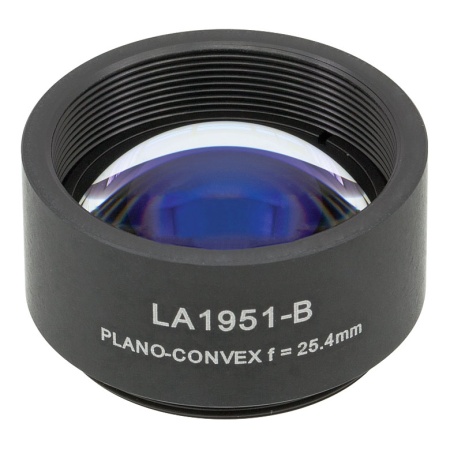 LA1951-B-ML - Плоско-выпуклая линза, Ø1", N-BK7, оправа с резьбой SM1, f = 25.4 мм, просветляющее покрытие: 650-1050 нм, Thorlabs LA1951-B-ML - Плоско-выпуклая линза, Ø1", N-BK7, оправа с резьбой SM1, f = 25.4 мм, просветляющее покрытие: 650-1050 нм, Thorlabs