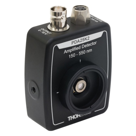 PDA25K2 - GaP фотодетектор с усилителем, регулировка коэффициента усиления, рабочий спектральный диапазон: 150-550 нм, ширина полосы пропускания: 9.5 МГц, площадь активной области: 4.8 мм2, универсальные крепления: 8-32 / M4, Thorlabs PDA25K2 - GaP фотодетектор с усилителем, регулировка коэффициента усиления, рабочий спектральный диапазон: 150-550 нм, ширина полосы пропускания: 9.5 МГц, площадь активной области: 4.8 мм2, универсальные крепления: 8-32 / M4, Thorlabs