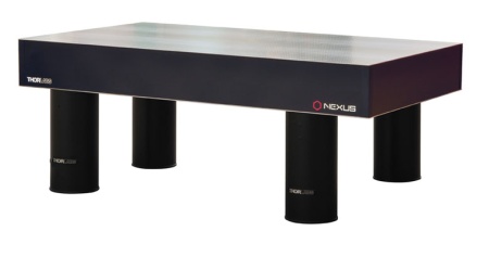 T1225QK - Оптический стол Nexus: оптическая плита (1.2 м x 2.5 м x 310 мм) с отверстиями с нейлоновыми вставками, опоры с системой активной виброизоляции (высота: 600 мм), Thorlabs