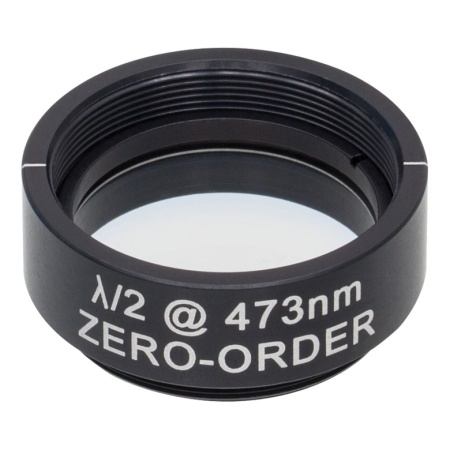 WPH10M-473 - Полуволновая пластинка нулевого порядка, Ø1", оправа с резьбой SM1, рабочая длина волны: 473 нм, Thorlabs