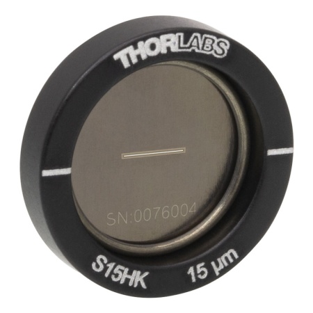 S15HK - Оптическая щель в оправе Ø1/2", ширина: 15 ± 1.5 мкм, длина: 3 мм, Thorlabs S15HK - Оптическая щель в оправе Ø1/2", ширина: 15 ± 1.5 мкм, длина: 3 мм, Thorlabs