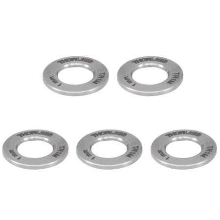 TR1M - Шайбы для регулирования высоты стержней, Ø1/2", толщина: 1 мм, 5 шт., Thorlabs TR1M - Шайбы для регулирования высоты стержней, Ø1/2", толщина: 1 мм, 5 шт., Thorlabs