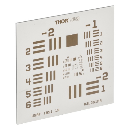 R3L3S1PR - Таблица для измерения разрешающей способности (1951 USAF), 3" x 3", Thorlabs
