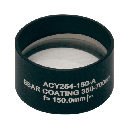 ACY254-150-A - Ахроматический дублет с цилиндрическими линзами,  фокусное расстояние 150 мм, Ø1", просветляющее покрытие: 350 - 700 нм, Thorlabs