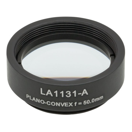 LA1131-A-ML - Плоско-выпуклая линза, Ø1", N-BK7, оправа с резьбой SM1, f = 50.0 мм, просветляющее покрытие: 350-700 нм, Thorlabs