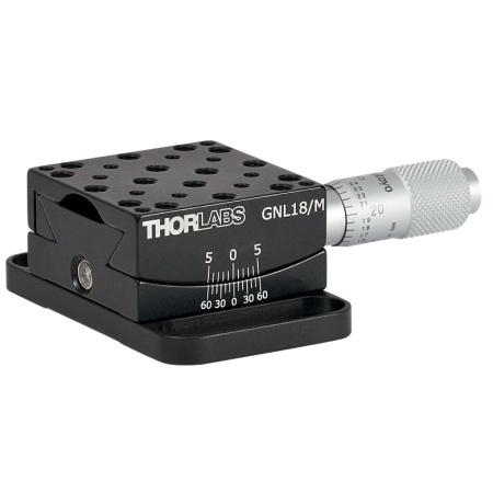 GNL18/M - Гониометр, расстояние до точки вращения: 44.5 мм, вращение: ±5º, метрическая резьба, Thorlabs GNL18/M - Гониометр, расстояние до точки вращения: 44.5 мм, вращение: ±5º, метрическая резьба, Thorlabs