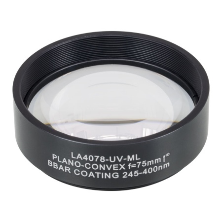 LA4078-UV-ML - Плоско-выпуклая линза, Ø2", UVFS, оправа с резьбой SM2, f = 75.0 мм, просветляющее покрытие: 245-400 нм, Thorlabs LA4078-UV-ML - Плоско-выпуклая линза, Ø2", UVFS, оправа с резьбой SM2, f = 75.0 мм, просветляющее покрытие: 245-400 нм, Thorlabs