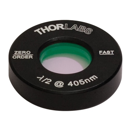 WPH05M-405 - Полуволновая пластинка нулевого порядка, Ø1/2", оправа: Ø1", рабочая длина волны: 405 нм, Thorlabs WPH05M-405 - Полуволновая пластинка нулевого порядка, Ø1/2", оправа: Ø1", рабочая длина волны: 405 нм, Thorlabs