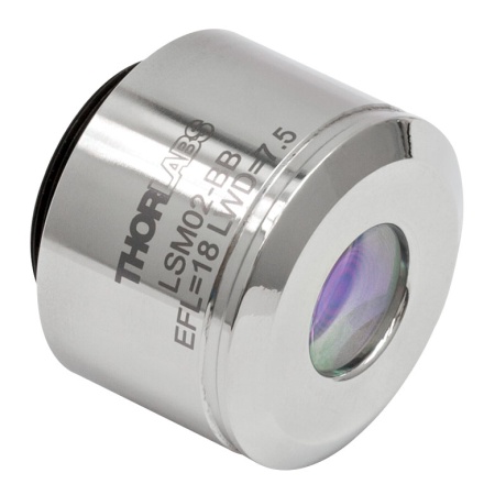 LSM02-BB - Широкополосный сканирующий объектив 10X, эффективное фокусное расстояние 18 мм, диапазон длин волн: 850 - 1050 нм LSM02-BB - Широкополосный сканирующий объектив 10X, эффективное фокусное расстояние 18 мм, диапазон длин волн: 850 - 1050 нм