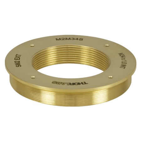 M2M34S - Латунный адаптер для микроскопов, внешняя резьба: SM2, внутренняя резьба: M34 x 1.0, Thorlabs M2M34S - Латунный адаптер для микроскопов, внешняя резьба: SM2, внутренняя резьба: M34 x 1.0, Thorlabs