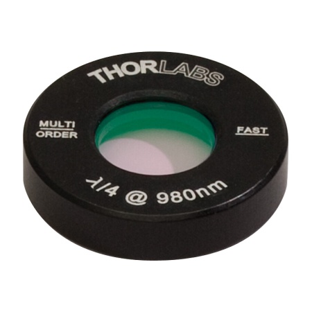 WPMQ05M-980 - Четвертьволновая фазовая пластинка множественного порядка, Ø1/2", оправа: Ø1", просветляющее покрытие: 980 нм, Thorlabs WPMQ05M-980 - Четвертьволновая фазовая пластинка множественного порядка, Ø1/2", оправа: Ø1", просветляющее покрытие: 980 нм, Thorlabs