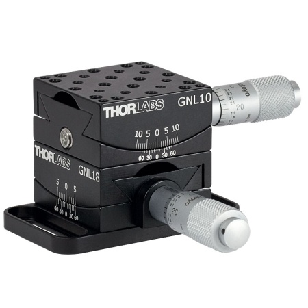 GNL20 - Двухосный гониометр, расстояние до точки вращения: 1", 2 гониометра и основание, Thorlabs GNL20 - Двухосный гониометр, расстояние до точки вращения: 1", 2 гониометра и основание, Thorlabs