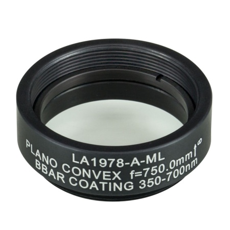 LA1978-A-ML - Плоско-выпуклая линза, Ø1", N-BK7, оправа с резьбой SM1, f = 750.0 мм, просветляющее покрытие: 350-700 нм, Thorlabs LA1978-A-ML - Плоско-выпуклая линза, Ø1", N-BK7, оправа с резьбой SM1, f = 750.0 мм, просветляющее покрытие: 350-700 нм, Thorlabs
