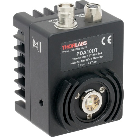PDA10DT - InGaAs детектор с термоэлектрическим охлаждением, рабочий спектральный диапазон: 0.9 - 2.57 мкм, усилитель постоянного тока, активная область: Ø1 мм, источник питания: 100 - 120 В, Thorlabs PDA10DT - InGaAs детектор с термоэлектрическим охлаждением, рабочий спектральный диапазон: 0.9 - 2.57 мкм, усилитель постоянного тока, активная область: Ø1 мм, источник питания: 100 - 120 В, Thorlabs